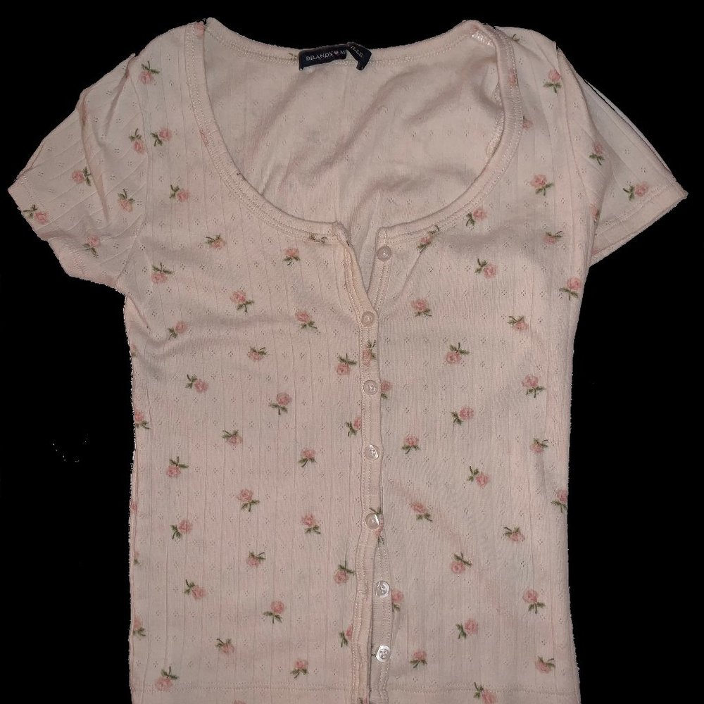 Flower Button Down Brandy Melville Tee